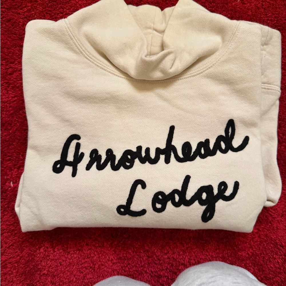 Madewell Cream Hoodie with Script Tag